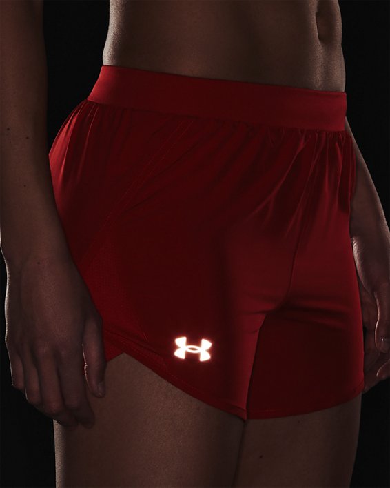 Women's UA Fly-By 2.0 Shorts, Red, pdpMainDesktop image number 3